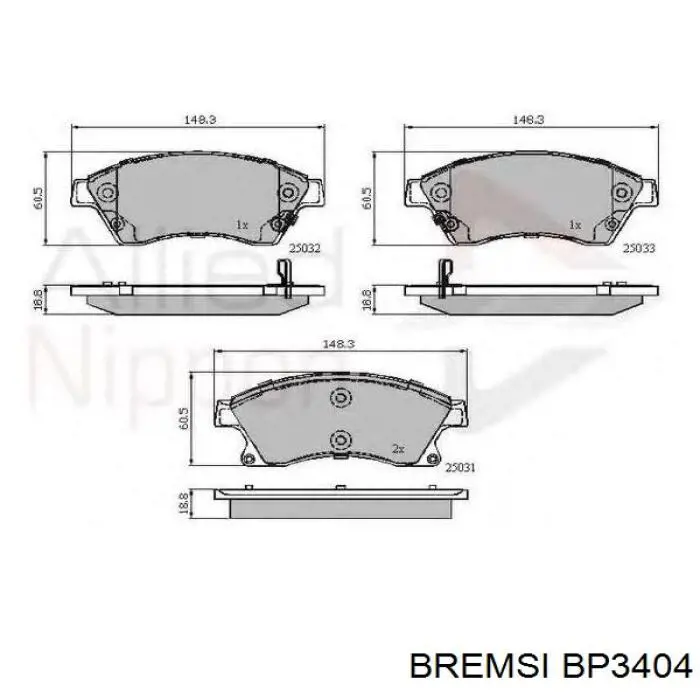 Колодки Bremsi BP3404 цена, от 20.02 USD