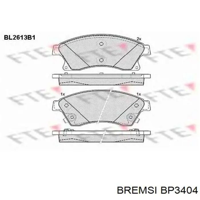 Купить BP3404 Bremsi Колодки тормозные