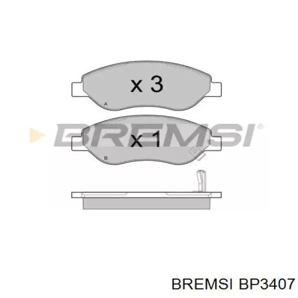 Передние тормозные колодки BP3407 Bremsi