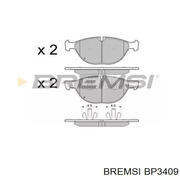 Передние тормозные колодки BP3409 Bremsi