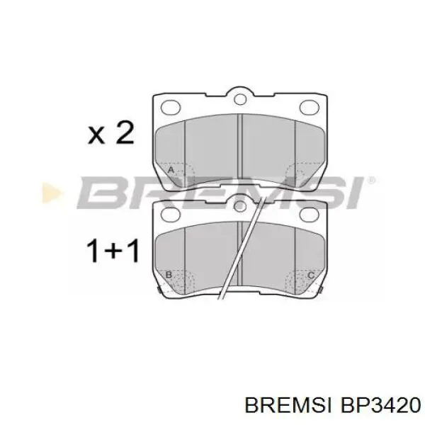 Задние тормозные колодки BP3420 Bremsi