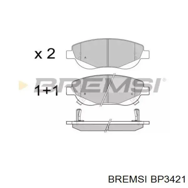 Передние тормозные колодки BP3421 Bremsi