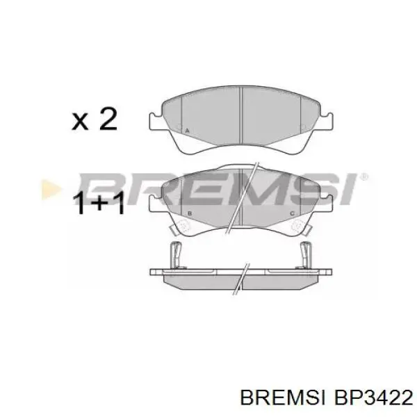 Передние тормозные колодки BP3422 Bremsi