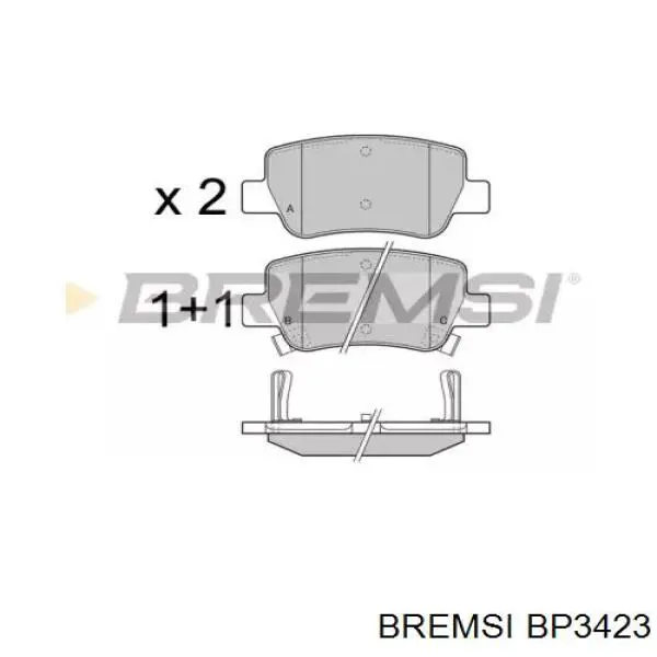 BP3423 Bremsi Колодки тормозные дисковые комплект