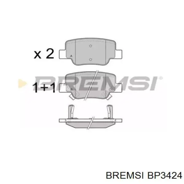 Задние тормозные колодки BP3424 Bremsi