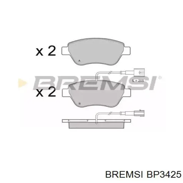 BP3425 Bremsi передние тормозные колодки