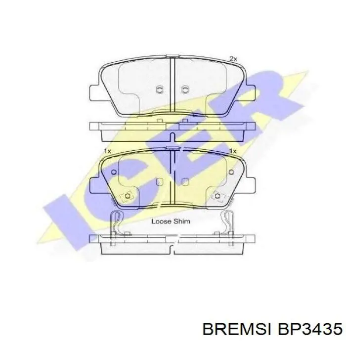 Купить BP3435 Bremsi Колодки тормозные задние, дисковые