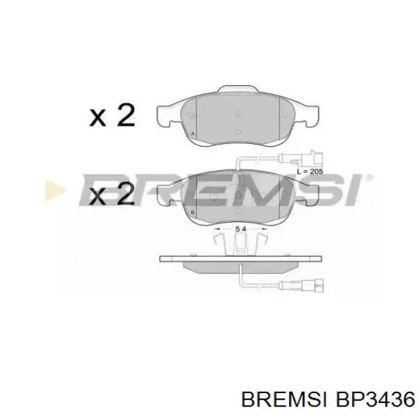 Передние тормозные колодки BP3436 Bremsi