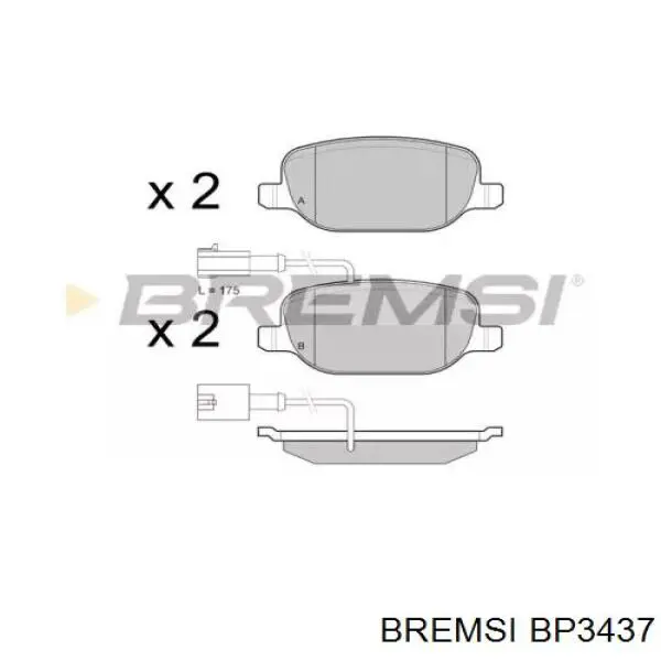 Задние тормозные колодки BP3437 Bremsi