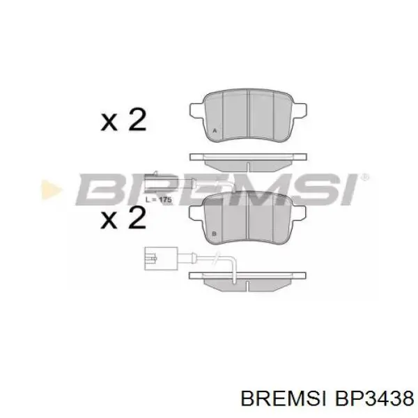 Задние тормозные колодки BP3438 Bremsi