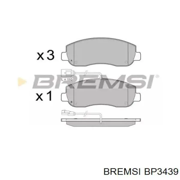 BP3439 Bremsi sapatas do freio dianteiras de disco