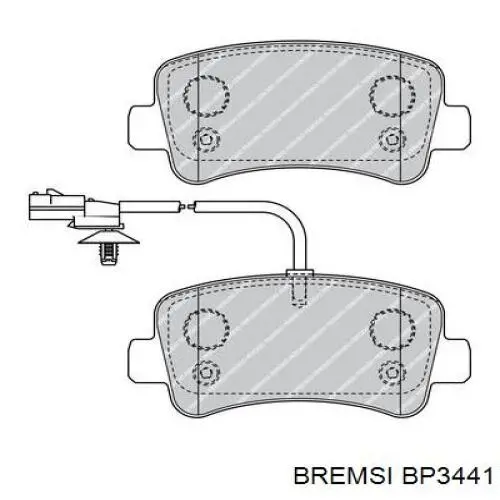 Купить BP3441 Bremsi Колодки тормозные задние, дисковые