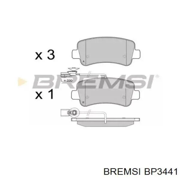 BP3441 Bremsi Колодки тормозные дисковые комплект