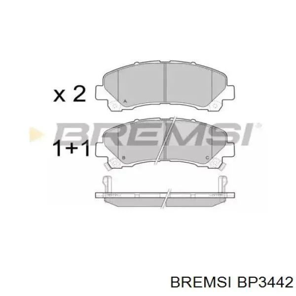 Передние тормозные колодки BP3442 Bremsi