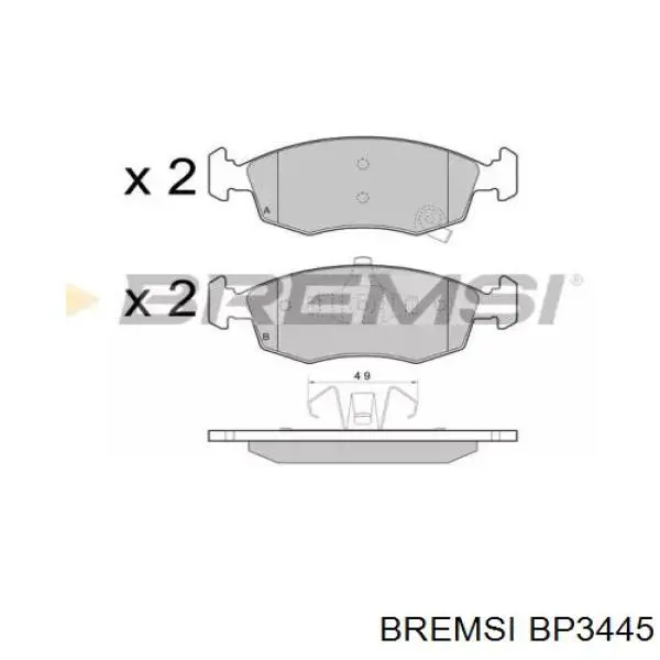 Передние тормозные колодки BP3445 Bremsi