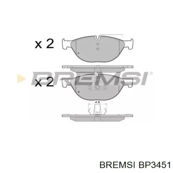 Передние тормозные колодки BP3451 Bremsi