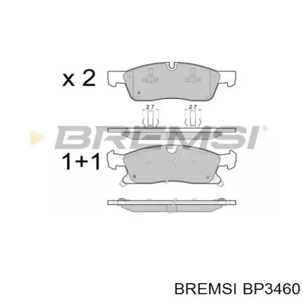 Передние тормозные колодки BP3460 Bremsi