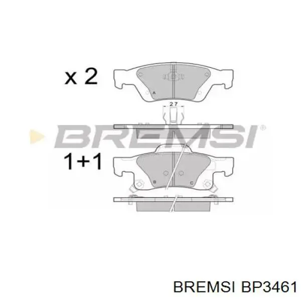 Задние тормозные колодки BP3461 Bremsi