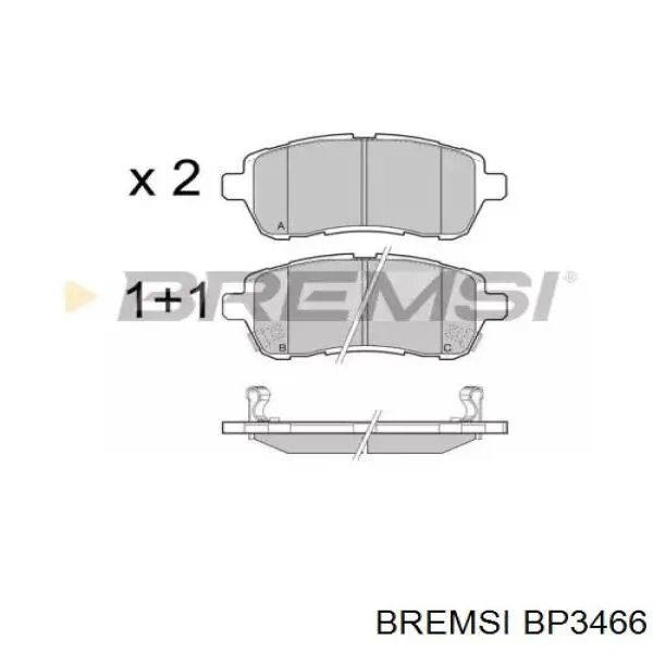 Передние тормозные колодки BP3466 Bremsi