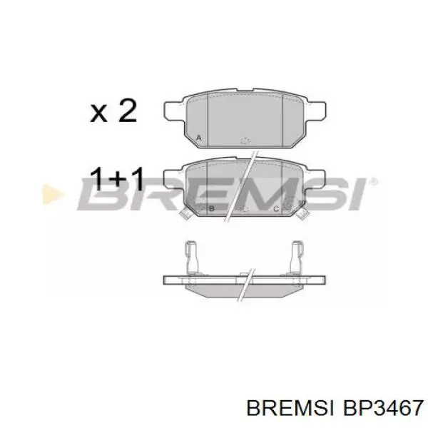 Задние тормозные колодки BP3467 Bremsi