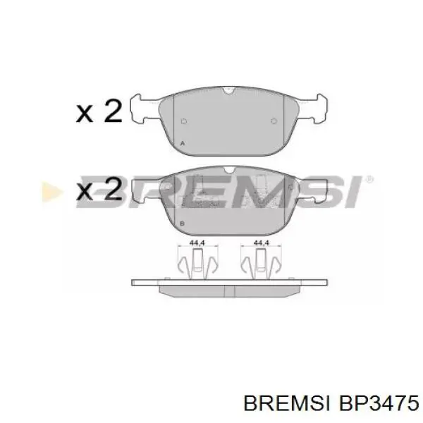 Передние тормозные колодки BP3475 Bremsi