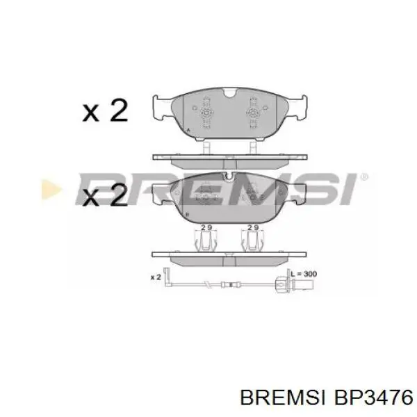 Передние тормозные колодки BP3476 Bremsi