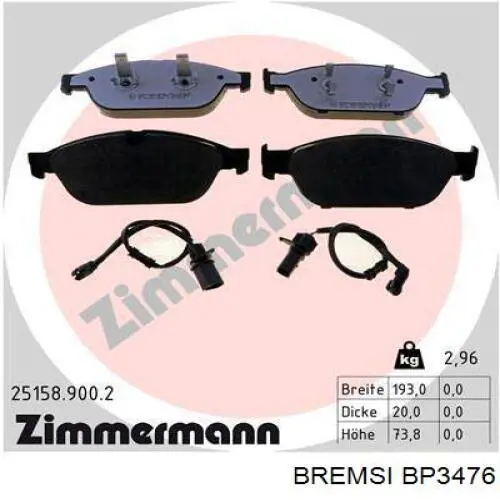 Колодки Bremsi BP3476 цена, от 43.58 USD