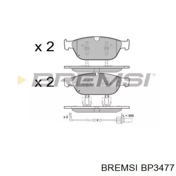 Передние тормозные колодки BP3477 Bremsi