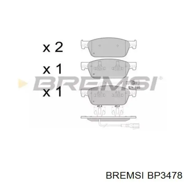BP3478 Bremsi sapatas do freio dianteiras de disco