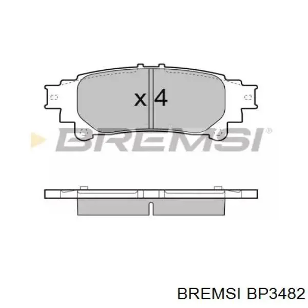 Задние тормозные колодки BP3482 Bremsi