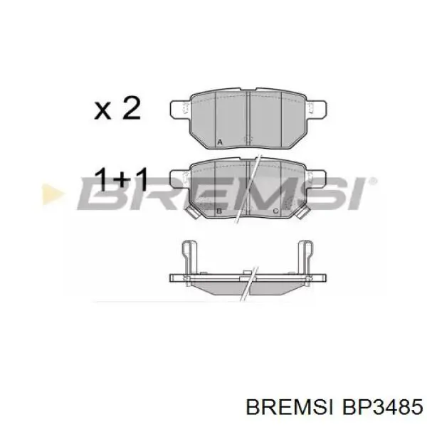 Задние тормозные колодки BP3485 Bremsi