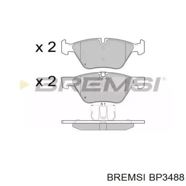 BP3488 Bremsi колодки тормозные передние дисковые