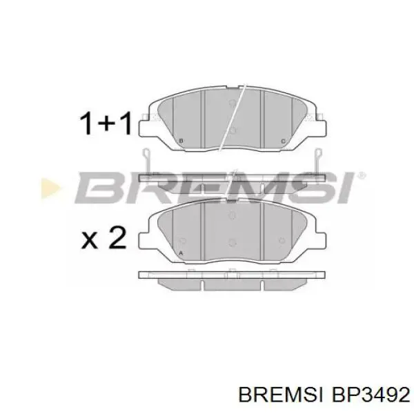 Передние тормозные колодки BP3492 Bremsi