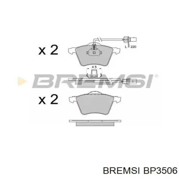 Передние тормозные колодки BP3506 Bremsi