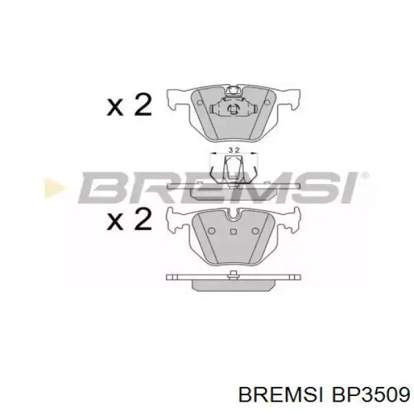 Задние тормозные колодки BP3509 Bremsi