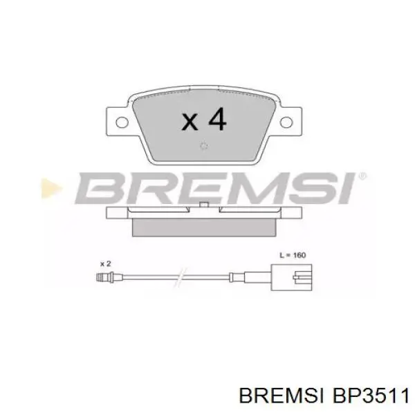 Задние тормозные колодки BP3511 Bremsi