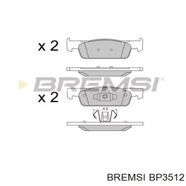 Передние тормозные колодки BP3512 Bremsi