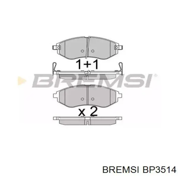 Передние тормозные колодки BP3514 Bremsi