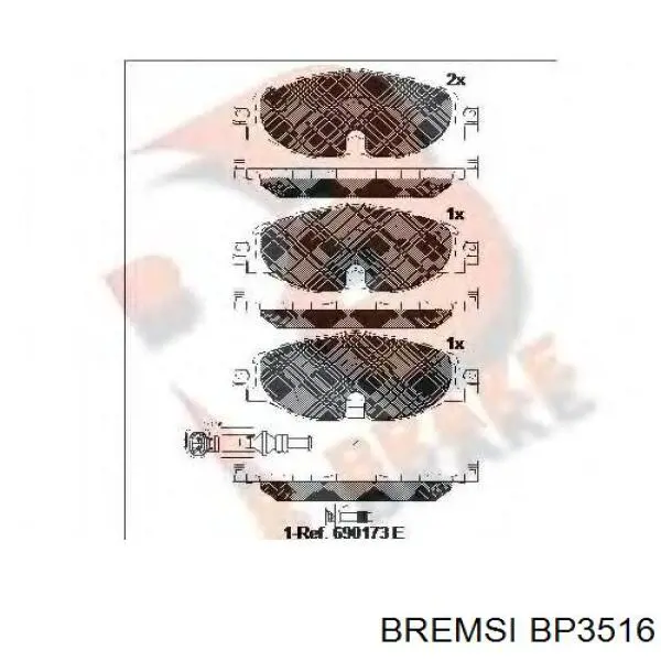 Колодки Bremsi BP3516 цена, от 40.29 USD