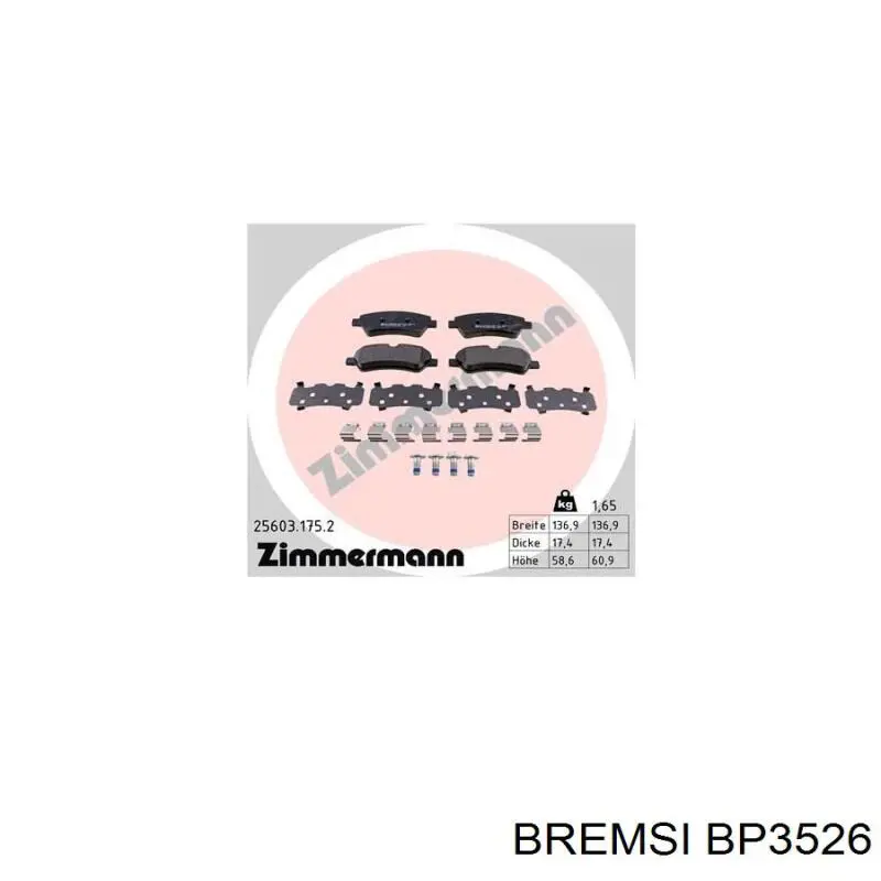 Колодки дисковые  Bremsi BP3526 цена, от 22.22 USD