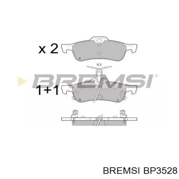 Задние тормозные колодки BP3528 Bremsi