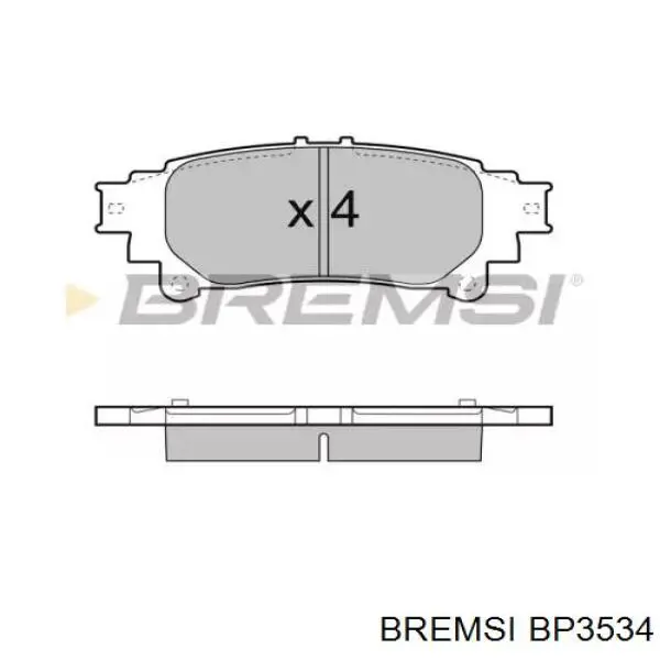 Задние тормозные колодки BP3534 Bremsi