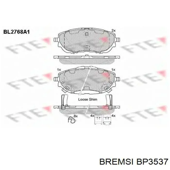 Колодки Bremsi BP3537 цена, от 27.22 USD