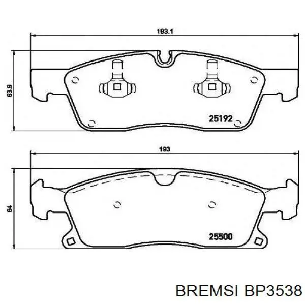 Задние тормозные колодки BP3538 Bremsi