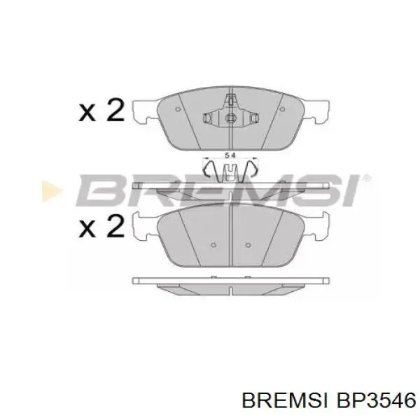 Передние тормозные колодки BP3546 Bremsi