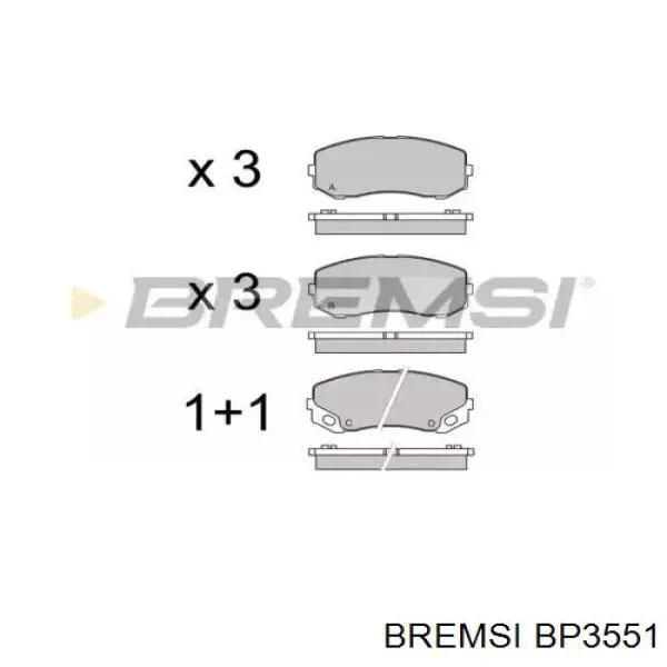 Передние тормозные колодки BP3551 Bremsi