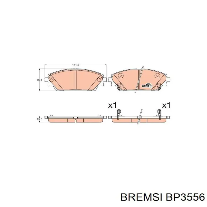 Купить BP3556 Bremsi Колодки тормозные