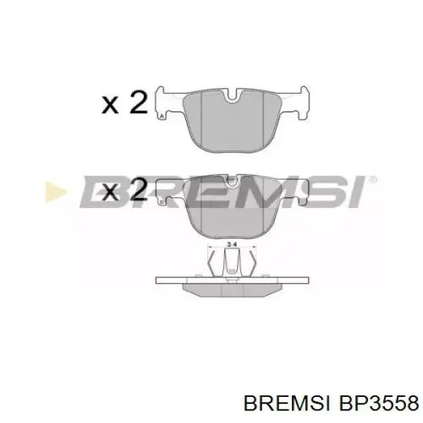 Задние тормозные колодки BP3558 Bremsi