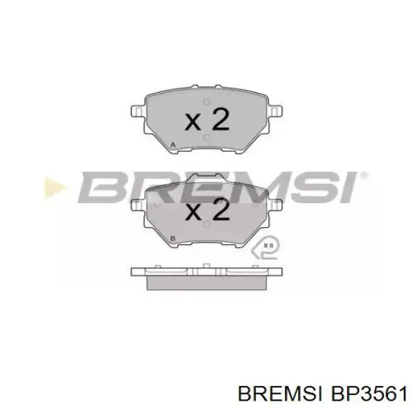 BP3561 Bremsi задние тормозные колодки
