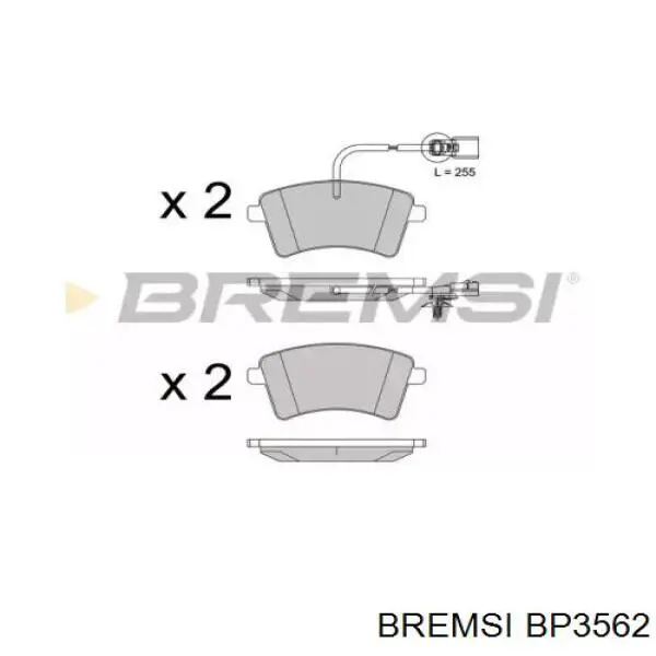 Передние тормозные колодки BP3562 Bremsi